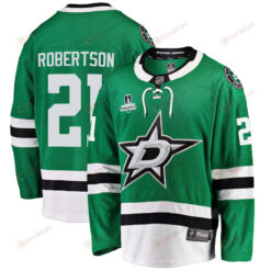 Dallas Stars Jason Robertson 21 Home 2022 Stanley Cup Playoffs Breakaway Men Jersey - Green