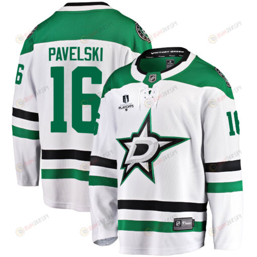 Dallas Stars Joe Pavelski 16 Away 2022 Stanley Cup Playoffs Breakaway Men Jersey - White