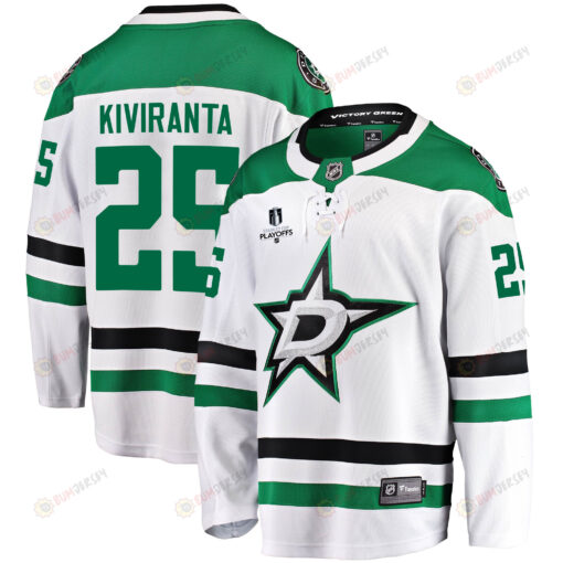 Dallas Stars Joel Kiviranta 25 Away 2022 Stanley Cup Playoffs Breakaway Men Jersey - White