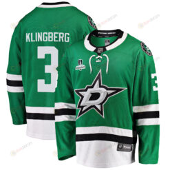 Dallas Stars John Klingberg 3 Home 2022 Stanley Cup Playoffs Breakaway Men Jersey - Green