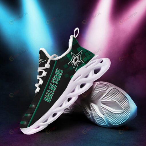 Dallas Stars Logo Pattern Custom Name 3D Max Soul Sneaker Shoes In Black Green