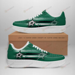 Dallas Stars Logo Stripe Pattern Air Force 1 Printed In Green