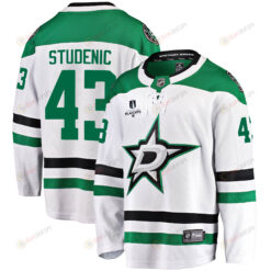 Dallas Stars Marian Studenic 43 Away 2022 Stanley Cup Playoffs Breakaway Men Jersey - White