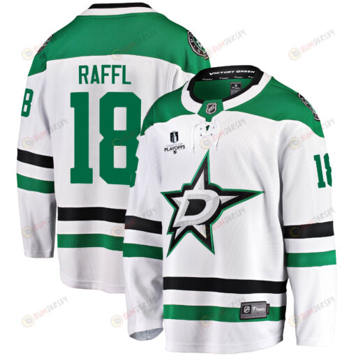 Dallas Stars Michael Raffl 18 Away 2022 Stanley Cup Playoffs Breakaway Men Jersey - White