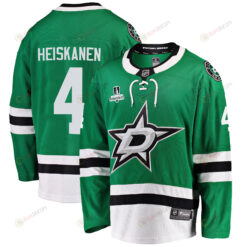 Dallas Stars Miro Heiskanen 4 Home 2022 Stanley Cup Playoffs Breakaway Men Jersey - Green