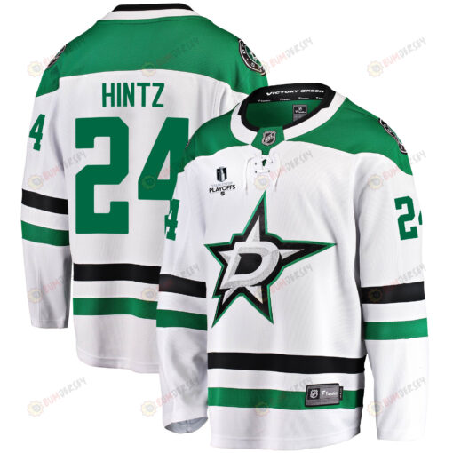 Dallas Stars Roope Hintz 24 Away 2022 Stanley Cup Playoffs Breakaway Men Jersey - White