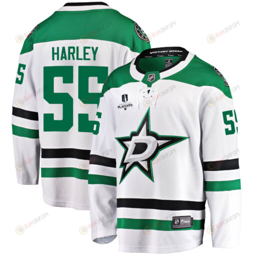 Dallas Stars Thomas Harley 55 Away 2022 Stanley Cup Playoffs Breakaway Men Jersey - White