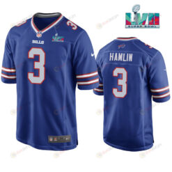 Damar Hamlin 3 Buffalo Bills Super Bowl LVII Logo Game Men Jersey - Royal