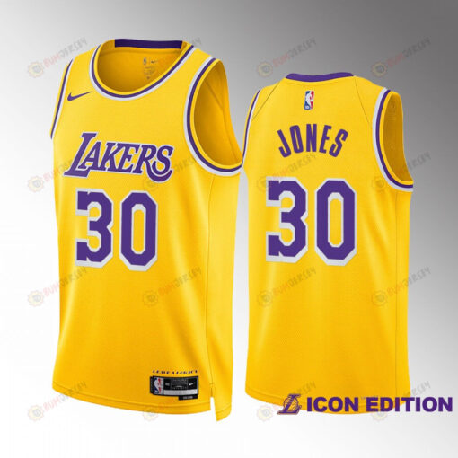 Damian Jones 30 2022-23 Los Angeles Lakers Gold Icon Edition Jersey Swingman