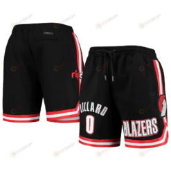 Damian Lillard 0 Portland Trail Blazers Black Team Player Shorts - Men