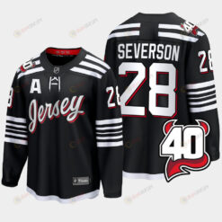 Damon Severson 28 New Jersey Devils 2022-23 40th Anniversary Alternate Black Jersey