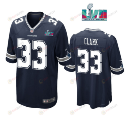 Damone Clark 33 Dallas Cowboys Super Bowl LVII Super Bowl LVII Navy Men's Jersey