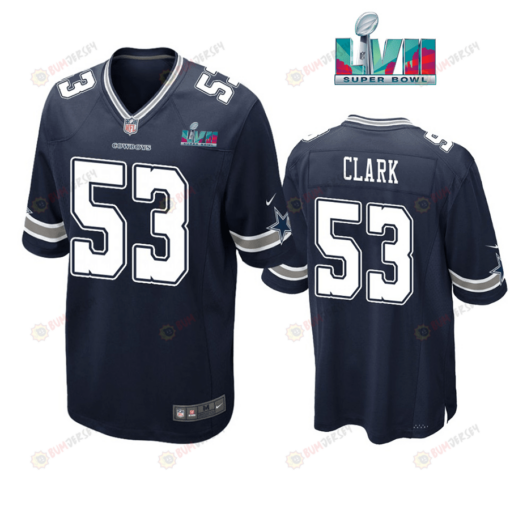 Damone Clark 53 Dallas Cowboys Super Bowl LVII Super Bowl LVII Navy Men's Jersey