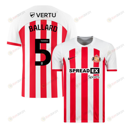 Dan Ballard 5 Sunderland A.F.C 2023-24 Home Men Jersey - White