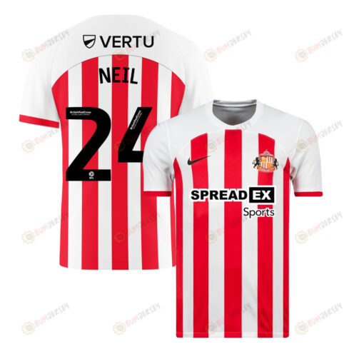 Dan Neil 24 Sunderland A.F.C 2023-24 Home Men Jersey - White