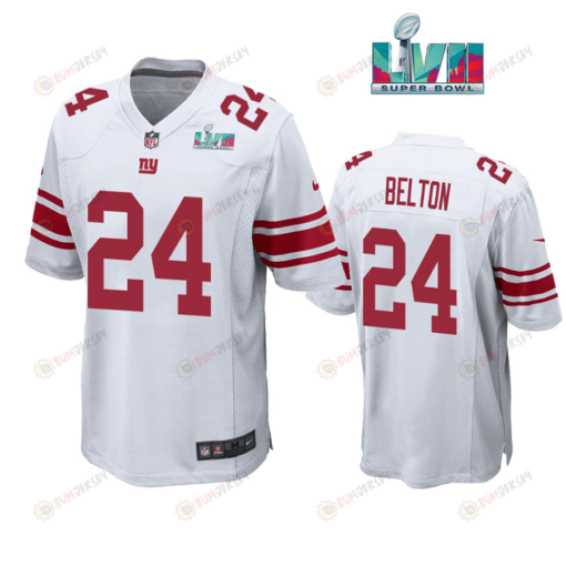 Dane Belton 24 New York Giants Super Bowl LVII Super Bowl LVII White Men's Jersey