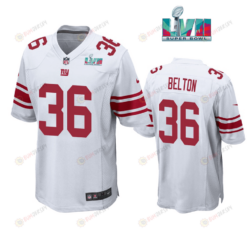 Dane Belton 36 New York Giants Super Bowl LVII Super Bowl LVII White Men's Jersey