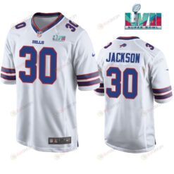 Dane Jackson 30 Buffalo Bills Super Bowl LVII Away Player Men Jersey - White Jersey