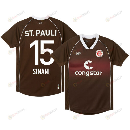 Danel Sinani 15 FC St. Pauli 2023-24 Home Men Jersey - Brown