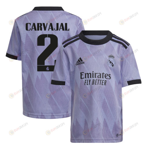 Dani Carvajal 2 Real Madrid 2022/23 Away Youth Jersey - Purple