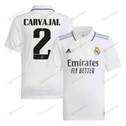 Dani Carvajal 2 Real Madrid 2022/23 Home Youth Jersey - White