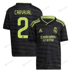 Dani Carvajal 2 Real Madrid 2022/23 Third Youth Jersey - Black