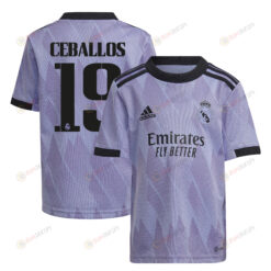 Dani Ceballos 19 Real Madrid 2022/23 Away Youth Jersey - Purple