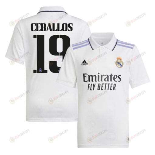 Dani Ceballos 19 Real Madrid 2022/23 Home Youth Jersey - White