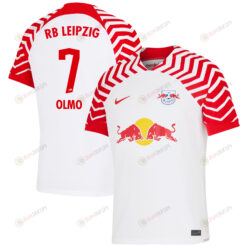Dani Olmo 7 RB Leipzig 2023/24 Home Men Jersey - White/Red