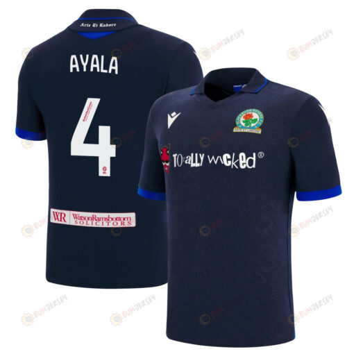 Daniel Ayala 4 Blackburn Rovers 2022-23 Away Jersey - Navy