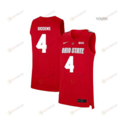 Daniel Giddens 4 Ohio State Buckeyes Elite Basketball Youth Jersey - Red