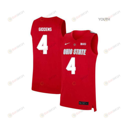 Daniel Giddens 4 Ohio State Buckeyes Elite Basketball Youth Jersey - Red