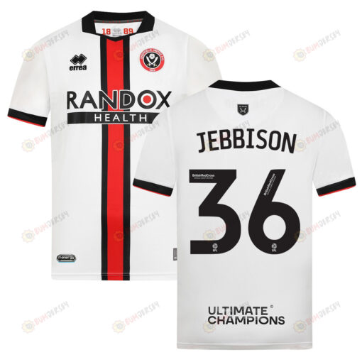 Daniel Jebbison 36 Sheffield United 2022-23 Away Jersey - White