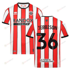 Daniel Jebbison 36 Sheffield United 2022-23 Home Jersey - Red/White Stripes