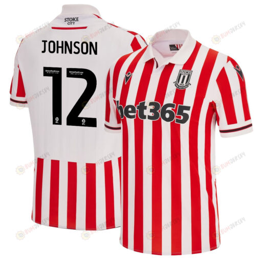 Daniel Johnson 12 Stoke City FC 2023/24 Home Men Jersey - White Red