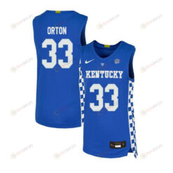 Daniel Orton 33 Kentucky Wildcats Elite Basketball Men Jersey - Royal Blue