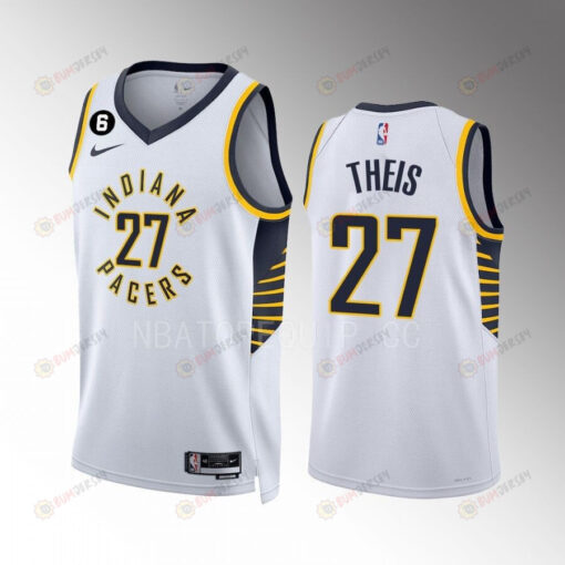 Daniel Theis 27 Indiana Pacers White Association Edition 2022-23 Men Jersey Swingman