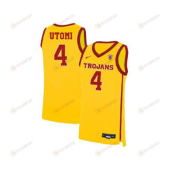 Daniel Utomi 4 USC Trojans Elite Basketball Men Jersey - Yellow