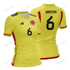 Daniela Montoya 6 Colombia 2023 Women Home Jersey - Yellow - All Over Printed Jersey