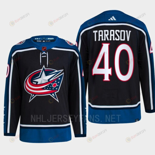 Daniil Tarasov 40 Reverse Retro 2.0 2022 Columbus Blue Jackets Navy Jersey Primegreen