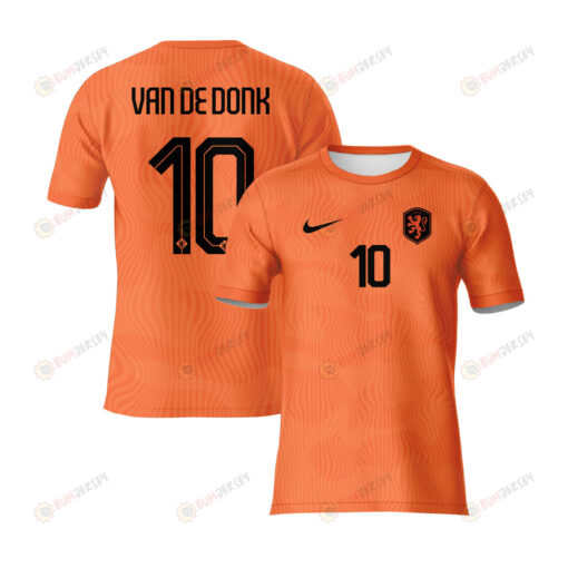 Dani?lle Van De Donk 10 Netherlands 2023 Youth Home Jersey - Orange - All Over Printed Jersey