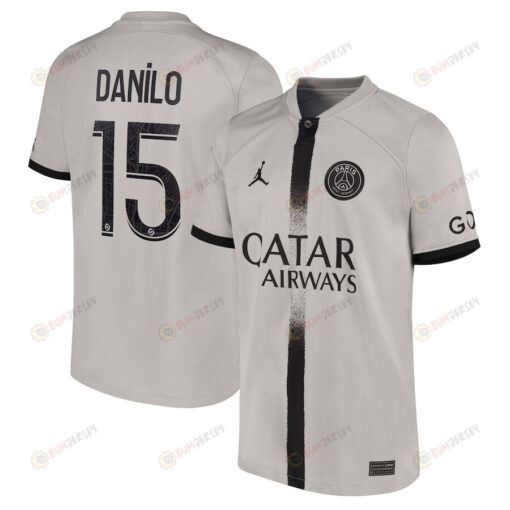 Danilo 15 Paris Saint-Germain Youth 2022/23 Away Player Jersey - Black