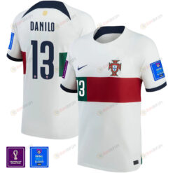 Danilo Pereira 13 FIFA World Cup Qatar 2022 Patch Portugal National Team - Away Youth Jersey