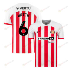 Danny Batth 6 Sunderland A.F.C 2023-24 Home Men Jersey - White