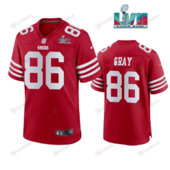 Danny Gray 86 San Francisco 49Ers Super Bowl LVII Men's Jersey- Scarlet