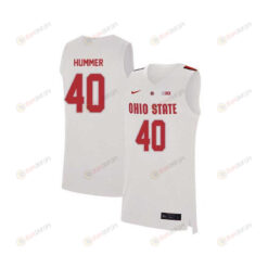 Danny Hummer 40 Ohio State Buckeyes Elite Basketball Men Jersey - White