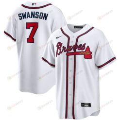 Dansby Swanson 7 Atlanta Braves Home Player Name Men Jersey - White Jersey