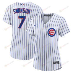 Dansby Swanson 7 Chicago Cubs Women Home Jersey - White