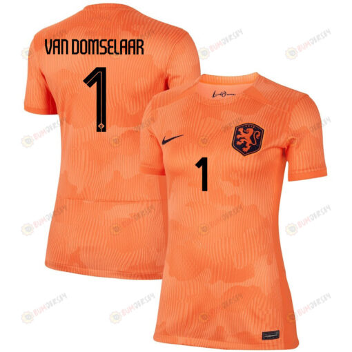 Daphne van Domselaar 1 Netherlands Women's National Team 2023-24 World Cup Home Women Jersey