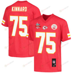 Darian Kinnard 75 Kansas City Chiefs Super Bowl LVII Champions 3 Stars Youth Jersey - Red